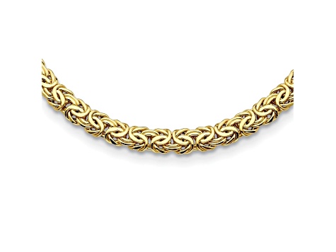 14K Yellow Gold 13.3mm Byzantine 16.5-inch Necklace