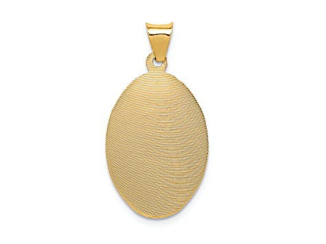14K Yellow Gold Polished Diamond-cut Lady Of Guadalupe Oval Pendant ...