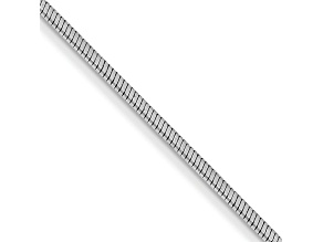 Rhodium Over 14k White Gold 0.6mm Solid Octagonal Snake 24 Inch Chain