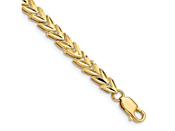 Picture of 14k Yellow Gold Diamond-Cut Fancy Link Bracelet