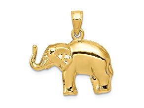 14k Yellow Gold Elephant Pendant