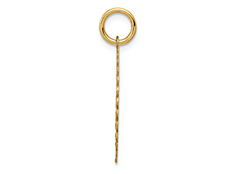 14k Yellow Gold Textured and Laser Design Sweet 16 Disc Charm