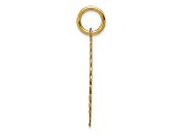 14k Yellow Gold Textured and Laser Design Sweet 16 Disc Charm