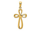 14k Yellow Gold Polished Cross Pendant