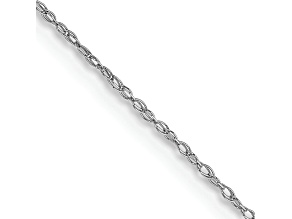 Rhodium Over 14k White Gold 0.5mm Solid Cable 13 Inch Chain