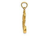 14k Yellow Gold 2D Textured Palm Trees On Island Charm