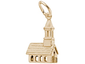 14K Yellow Gold Church Charm