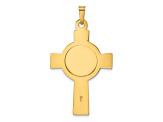 14K Yellow Gold Cross with St. Jude Medal Pendant