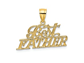 14K Yellow Gold BEST FATHER Charm