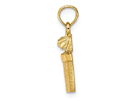 14k Yellow Gold Textured Cocktail Drink with Umbrella Charm