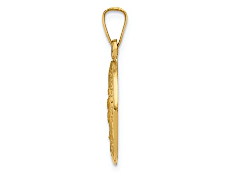 14k Yellow Gold Satin Our Lady Of Guadalupe Oval Medal Charm - 1D1NNA | JTV
