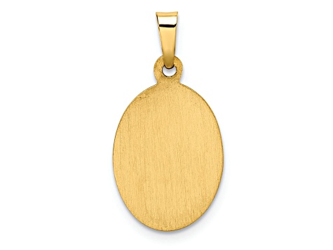 14k Yellow Gold Satin Our Lady Of Guadalupe Oval Medal Charm - 1D1NNA | JTV