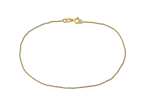 14K Yellow Gold 0.7mm Cable Bracelet