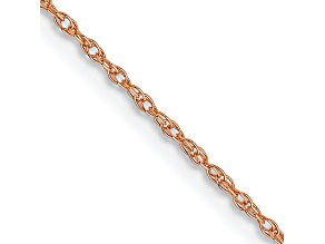 14k Rose Gold 0.7mm Solid Cable 18 Inch Chain
