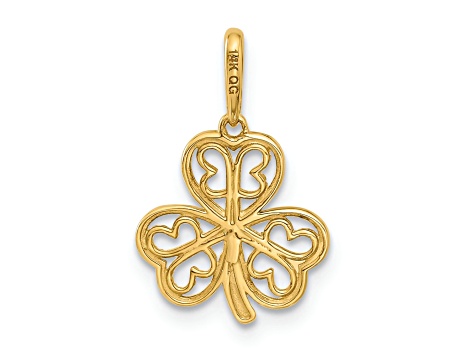 14K Yellow Gold Polished Three Leaf Clover Pendant