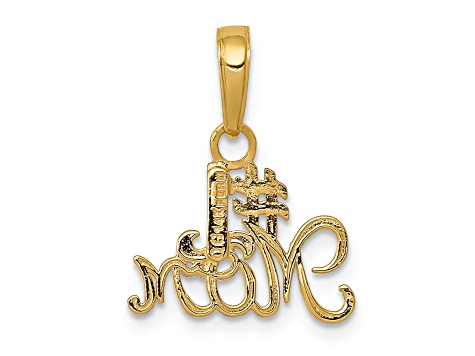 14K Yellow Gold Number 1 MOM Charm