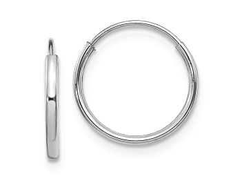 Picture of Rhodium Over 14K White Gold Endless Hoop Earrings