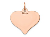 14k Rose Gold Polished Heart Shaped Disc Pendant