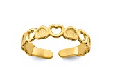 14K Yellow Gold Adjustable Heart Toe Ring