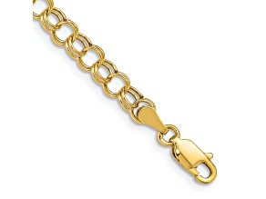 10k Yellow Gold Children's 5mm Double Link Charm Bracelet