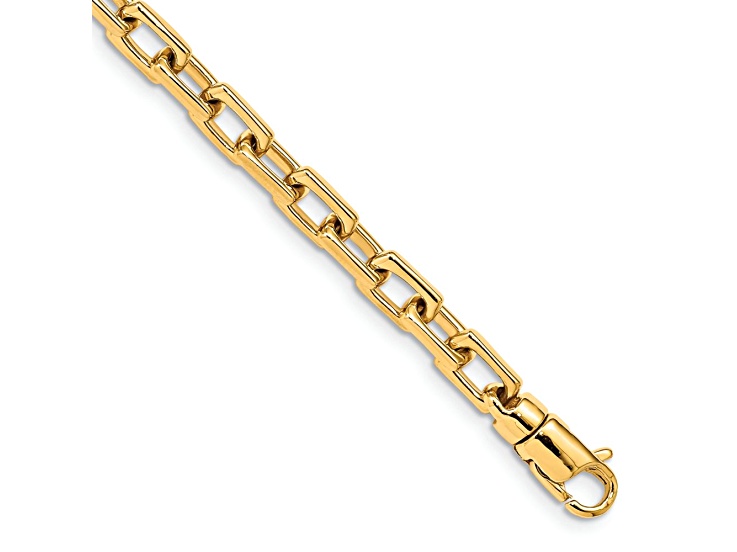 10k Yellow Gold 5mm Hand-polished Fancy Link Bracelet