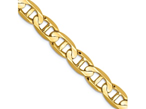 14k Yellow Gold 8mm Concave Mariner 26 Inch Chain