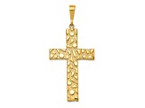 14K Yellow Gold Nugget Style Cross Pendant