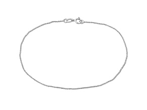 14K White Gold 0.7mm Curb Link Bracelet