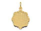 14k Yellow Gold Textured Bride and Groom Pendant
