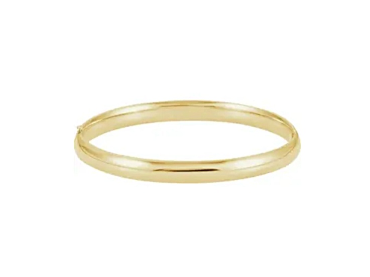 14K Yellow Gold 6.5mm Hinged Bangle Bracelet