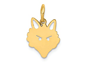 14k Yellow Gold Fox Head Charm