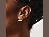 14k Yellow Gold Whale Tail Stud Earrings