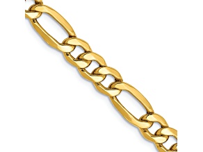 14k Yellow Gold 6.25mm Figaro Link 20 Inch Chain