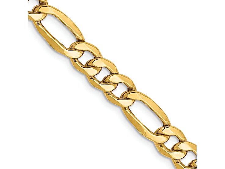 14k Yellow Gold 6.25mm Figaro Link 26 Inch Chain
