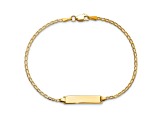 14k Yellow Gold Flat Curb Link ID Bracelet