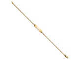 14k Yellow Gold Flat Curb Link ID Bracelet