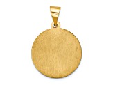 14K Yellow Gold Polished and Satin Our Lady of Lourdes Medal Hollow Pendant