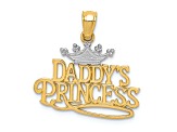 14k Yellow Gold and Rhodium Over 14k Yellow Gold Daddy's Princess Pendant