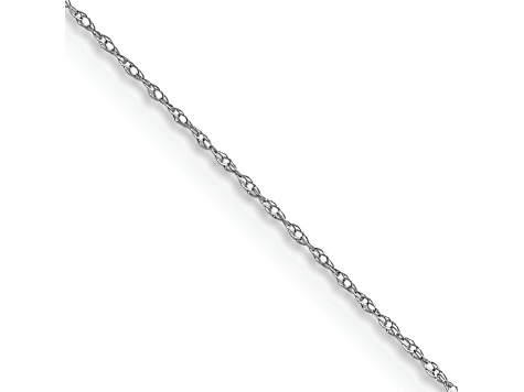 Rhodium Over 14k White Gold 0.4mm Cable 13 Inch Chain