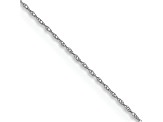 Rhodium Over 14k White Gold 0.4mm Cable 13 Inch Chain