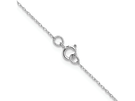 Rhodium Over 14k White Gold 0.4mm Cable 13 Inch Chain