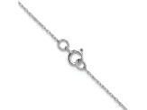 Rhodium Over 14k White Gold 0.4mm Cable 13 Inch Chain