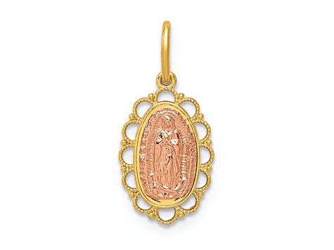 14K Yellow and Rose Gold Guadalupe Pendant