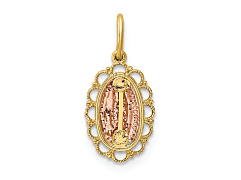 14K Yellow and Rose Gold Guadalupe Pendant