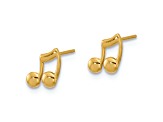14K Yellow Gold Polished Music Notes Stud Earrings