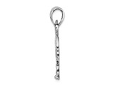 Rhodium Over 14k White Gold Polished and Textured Charleston Palm Tree Charm