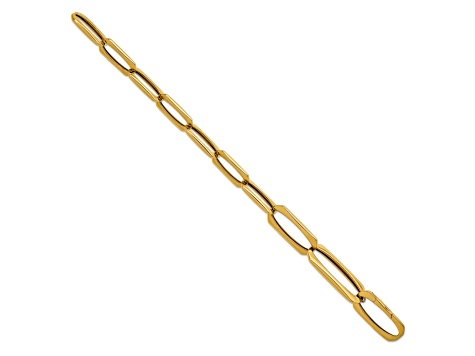 14K Yellow Gold Fancy Oval Link 8 inch Bracelet