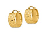 14k Yellow Gold Diamond-Cut 3/4" Hoop Earrings