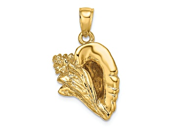 Picture of 14k Yellow Gold 3D Textured Conch Shell Charm