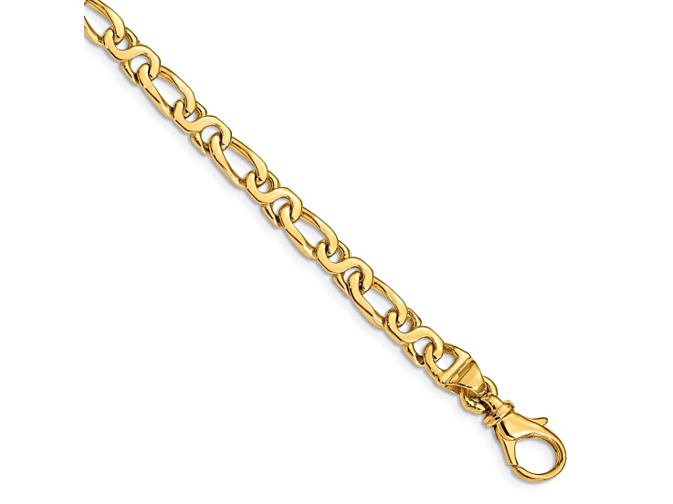 14k Yellow Gold 4.8mm Hand Polished Fancy Link Bracelet